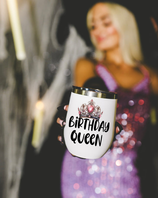 Birthday Queen Insulated Wine Tumbler - Elegant, Personalized Drinkware
