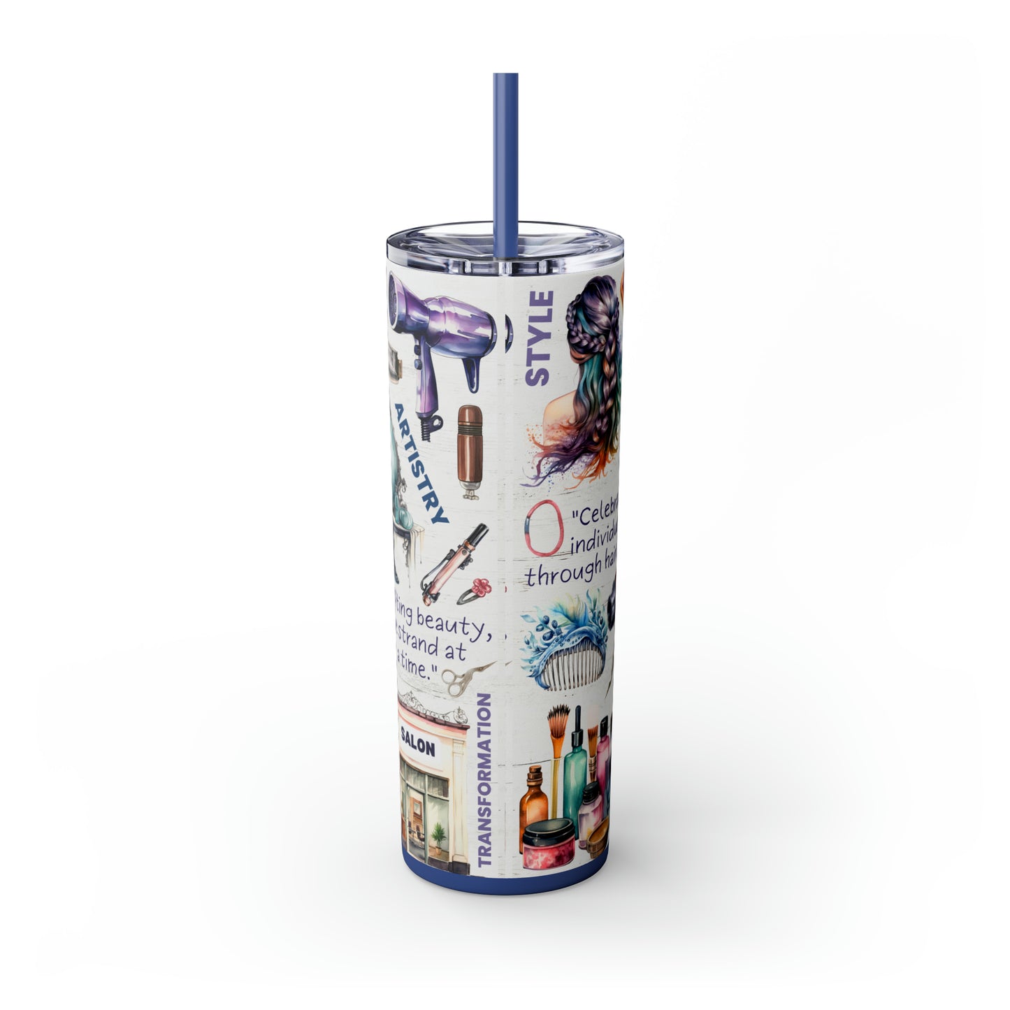 Hairdresser Life EcoChic 20oz Skinny Stainless Steel Tumbler with Straw