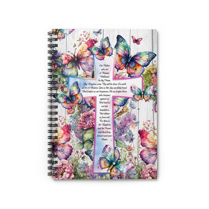 Our Father The Lords Prayer Beautiful Cross Christian journal or Notebook. Notes Spiral Notebook - Ruled Line
