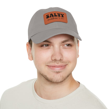Salty Mathew 5:13 Hat with Leather Patch Christian (Rectangle)