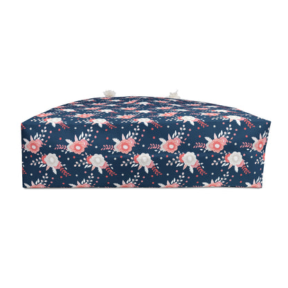Coral & Navy Floral Weekender Bag