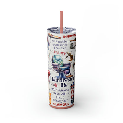 Hairdresser Life EcoChic 20oz Skinny Stainless Steel Tumbler with Straw