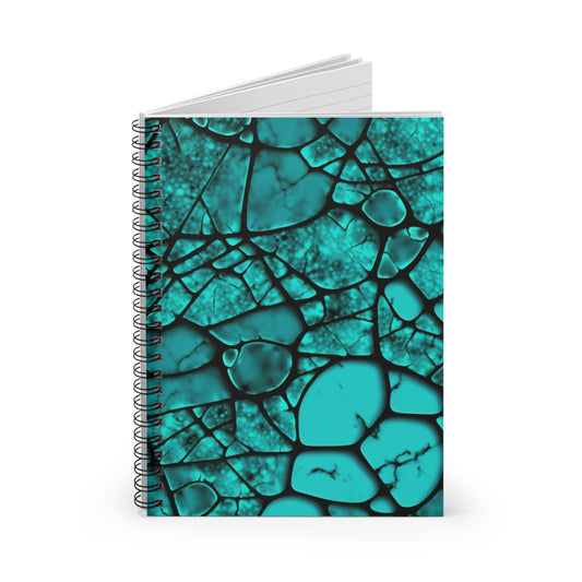 Turquoise Journal or Notebook. Diary Notes Spiral Notebook - Ruled Lined