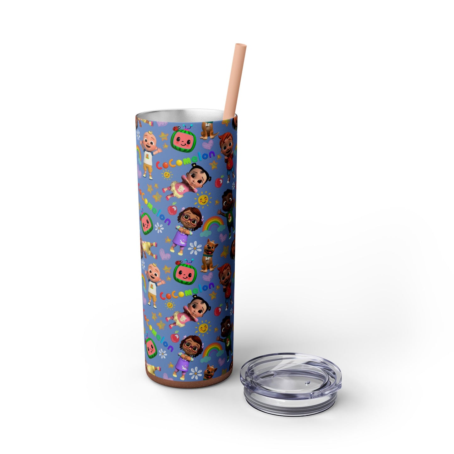 Coco Melon Skinny Tumbler with Straw, 20oz