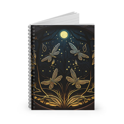 Black & Gold Butterfly Journal or Notebook. Minimalist, Notes Spiral Notebook - Ruled Line