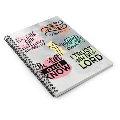 Be Still & Know! Journal or Notebook. Minimalist, Notes Spiral Notebook - Ruled Line