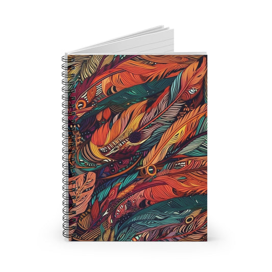 Fancy Feathers. Journal or Notebook. Diary Notes Spiral Notebook - Ruled Lined