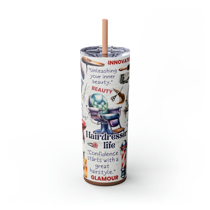 Hairdresser Life EcoChic 20oz Skinny Stainless Steel Tumbler with Straw