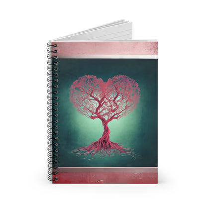 Tree of Hearts B Pink Spiral Notebook