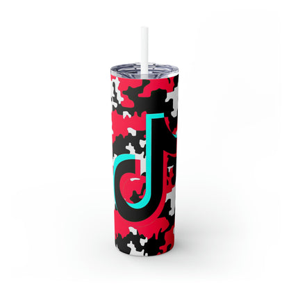 Tik Tok Pink White & Black Skinny Tumbler, 20oz
