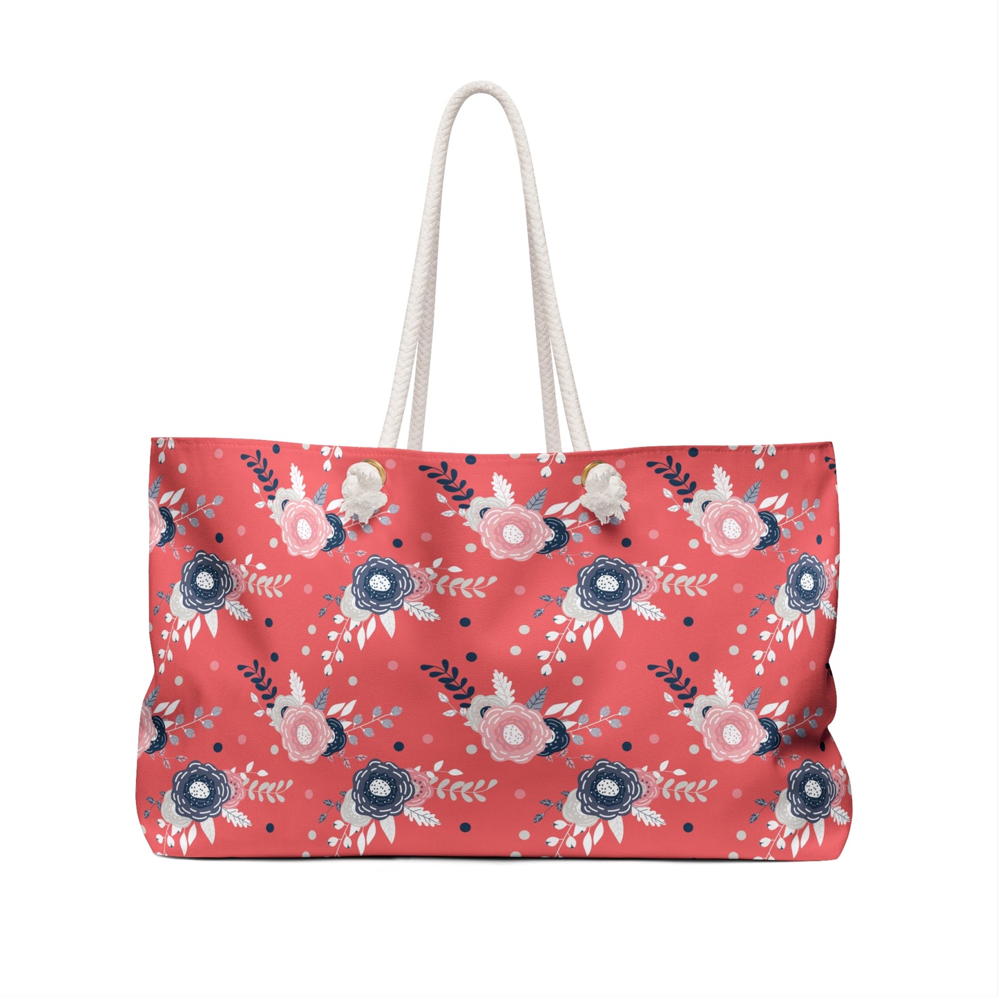 Floral, Coral & Navy Weekender Bag