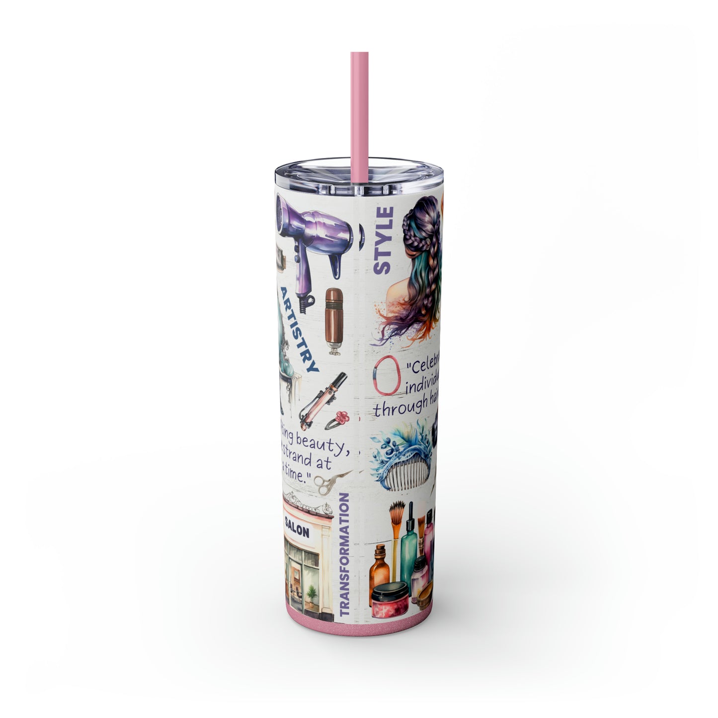 Hairdresser Life EcoChic 20oz Skinny Stainless Steel Tumbler with Straw