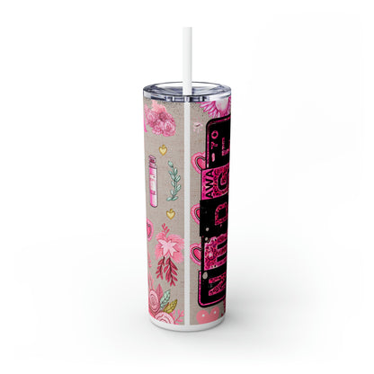 Nurse Pink ,EcoChic 20oz Skinny Stainless Steel Tumbler with Straw
