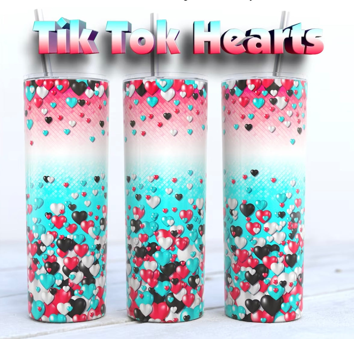 Tik Tok Hearts Enthusiast’s 20oz Slim Trendsetter Tumbler