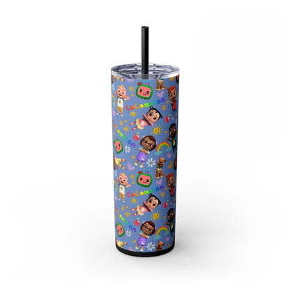 Coco Melon Skinny Tumbler with Straw, 20oz