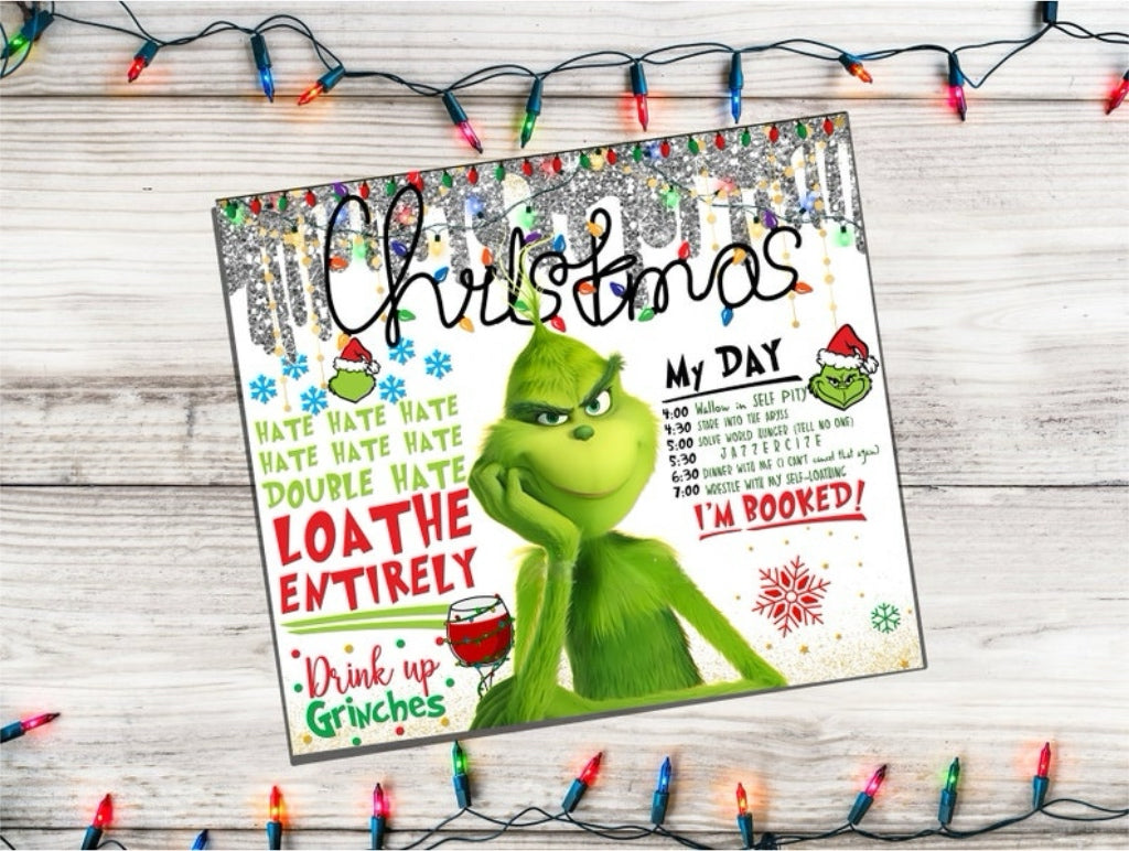 Merry Grinchmas 20oz Skinny Tumbler - Festive & Insulated