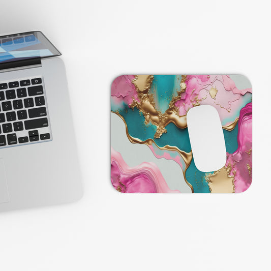 Pink, Gold, & Teal Mouse Pad (Rectangle)