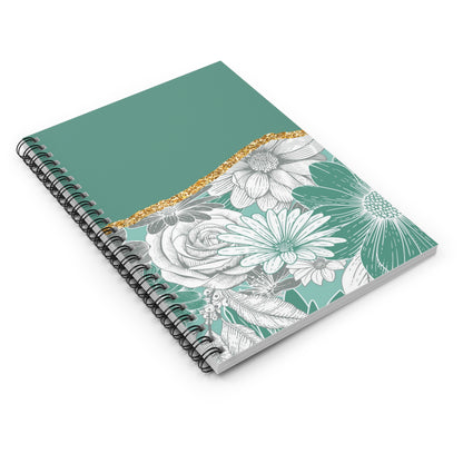 Gorgeous,  floral  journal or Notebook.  minimalist, Notes Spiral Notebook - Ruled Line