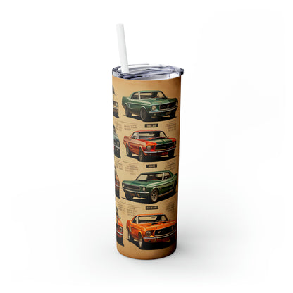 Classic Mustang Skinny Tumbler with Straw, 20oz