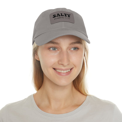 Salty Mathew 5:13 Hat with Leather Patch Christian (Rectangle)