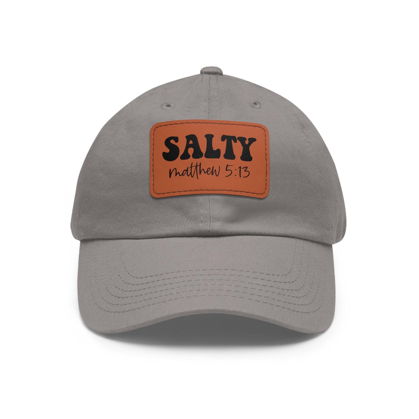 Salty Mathew 5:13 Hat with Leather Patch Christian (Rectangle)