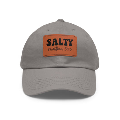 Salty Mathew 5:13 Hat with Leather Patch Christian (Rectangle)