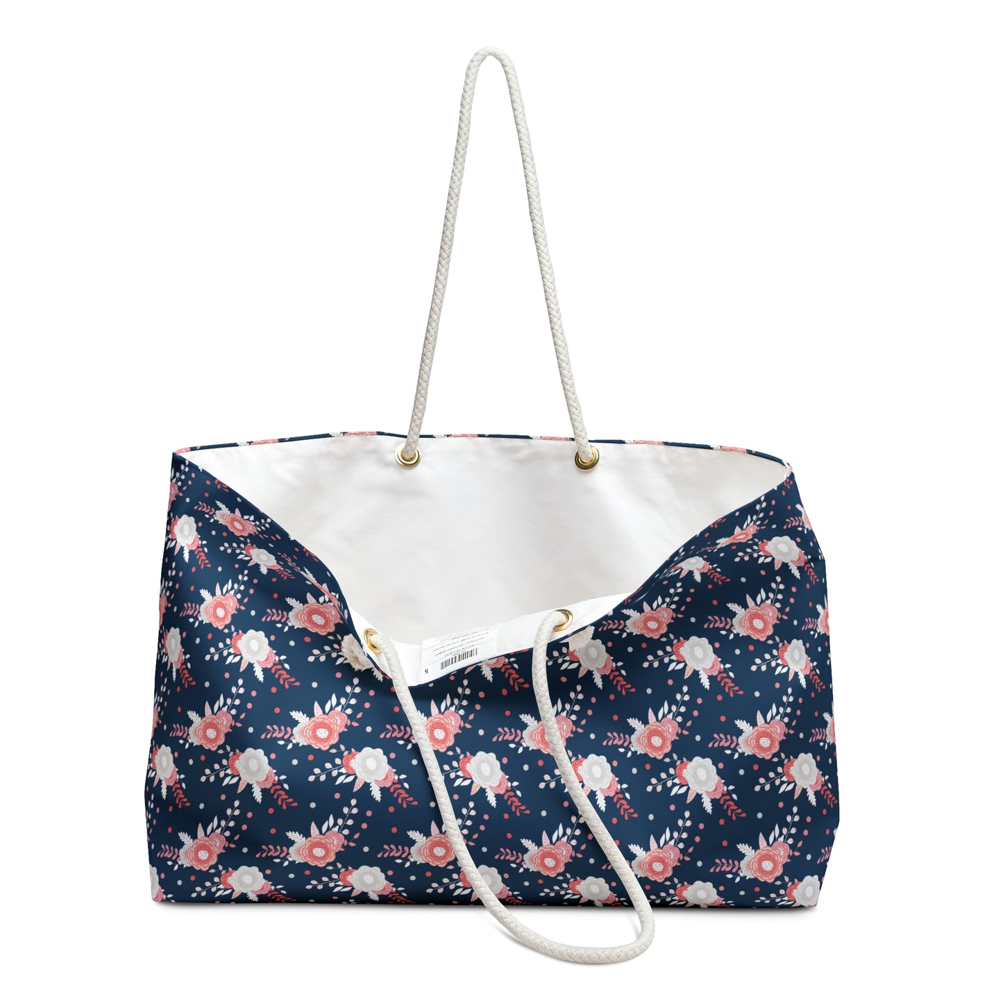 Coral & Navy Floral Weekender Bag