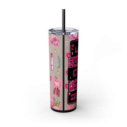 Nurse Pink ,EcoChic 20oz Skinny Stainless Steel Tumbler with Straw