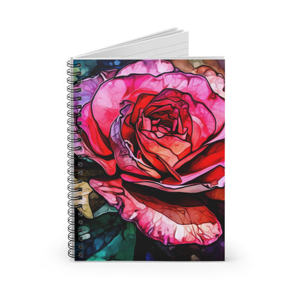 Artistic rose floral journal or Notebook. Notes Spiral Notebook - Ruled Line
