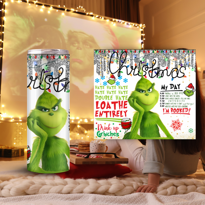 Merry Grinchmas 20oz Skinny Tumbler - Festive & Insulated