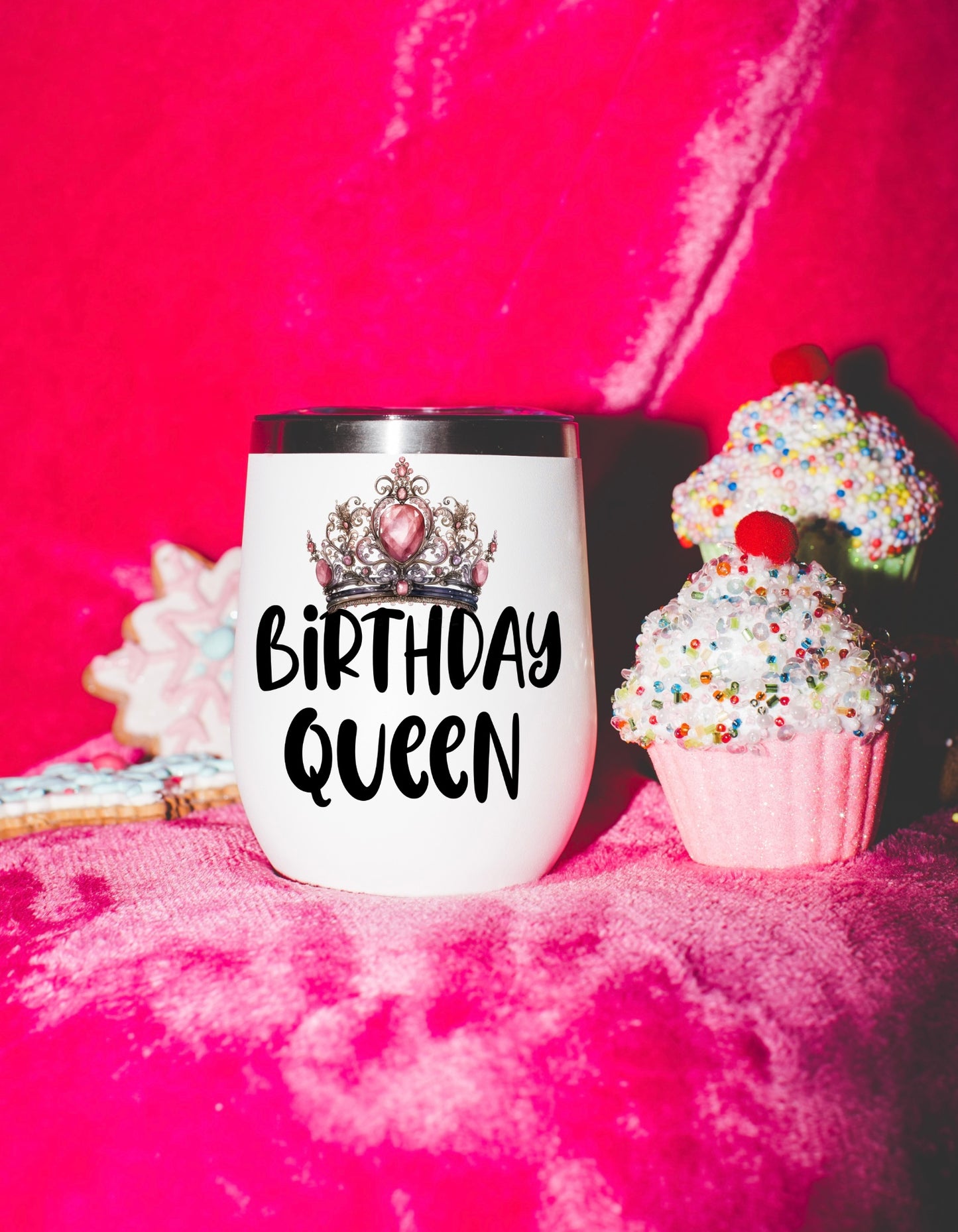 Birthday Queen Insulated Wine Tumbler - Elegant, Personalized Drinkware