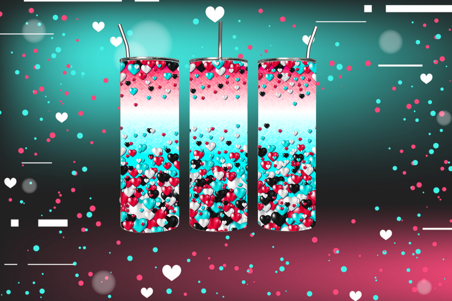 Tik Tok Hearts Enthusiast’s 20oz Slim Trendsetter Tumbler
