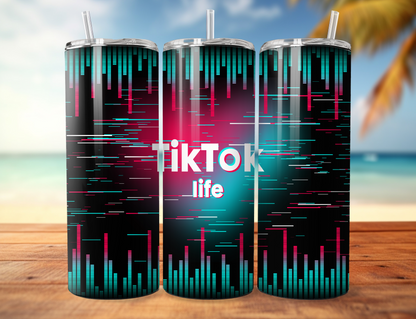 Tik Tok Life Skinny Tumbler, 20oz