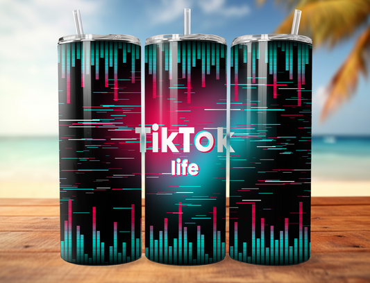Tik Tok Life Skinny Tumbler, 20oz