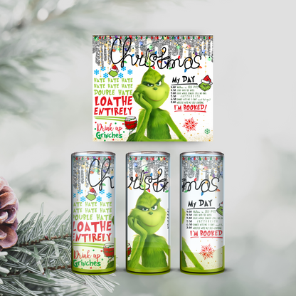 Merry Grinchmas 20oz Skinny Tumbler - Festive & Insulated