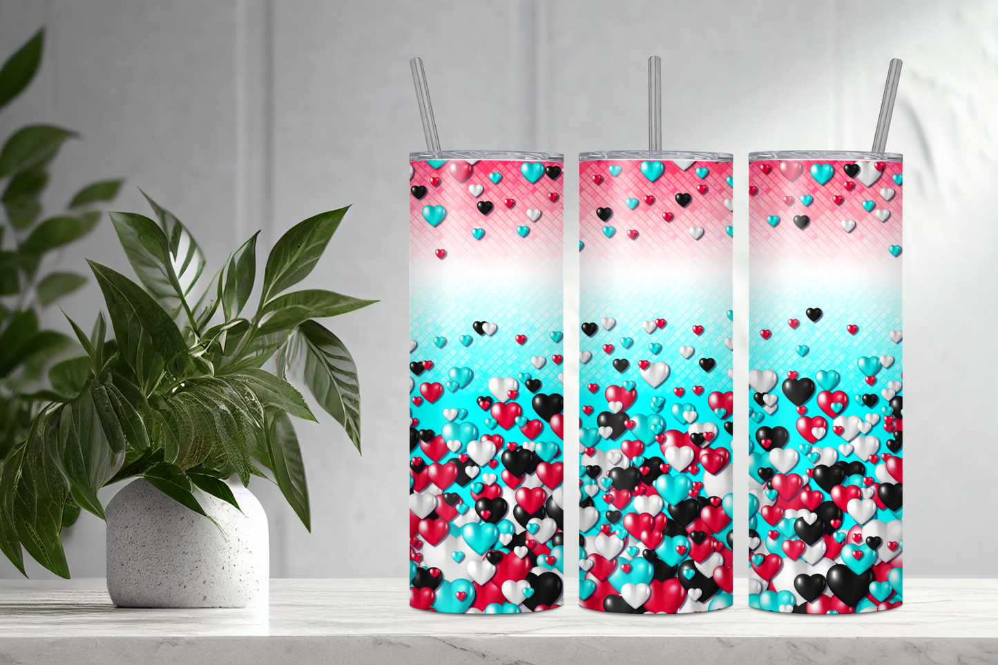 Tik Tok Hearts Enthusiast’s 20oz Slim Trendsetter Tumbler