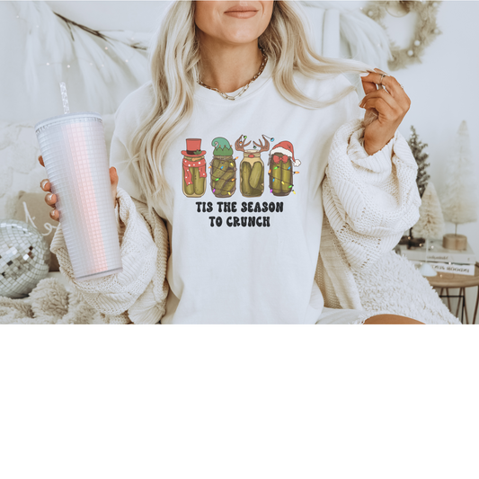 It’s The Season to Crunch, Christmas Pickle Crewneck Sweatshirt
