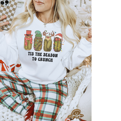 It’s The Season to Crunch, Christmas Pickle Crewneck Sweatshirt