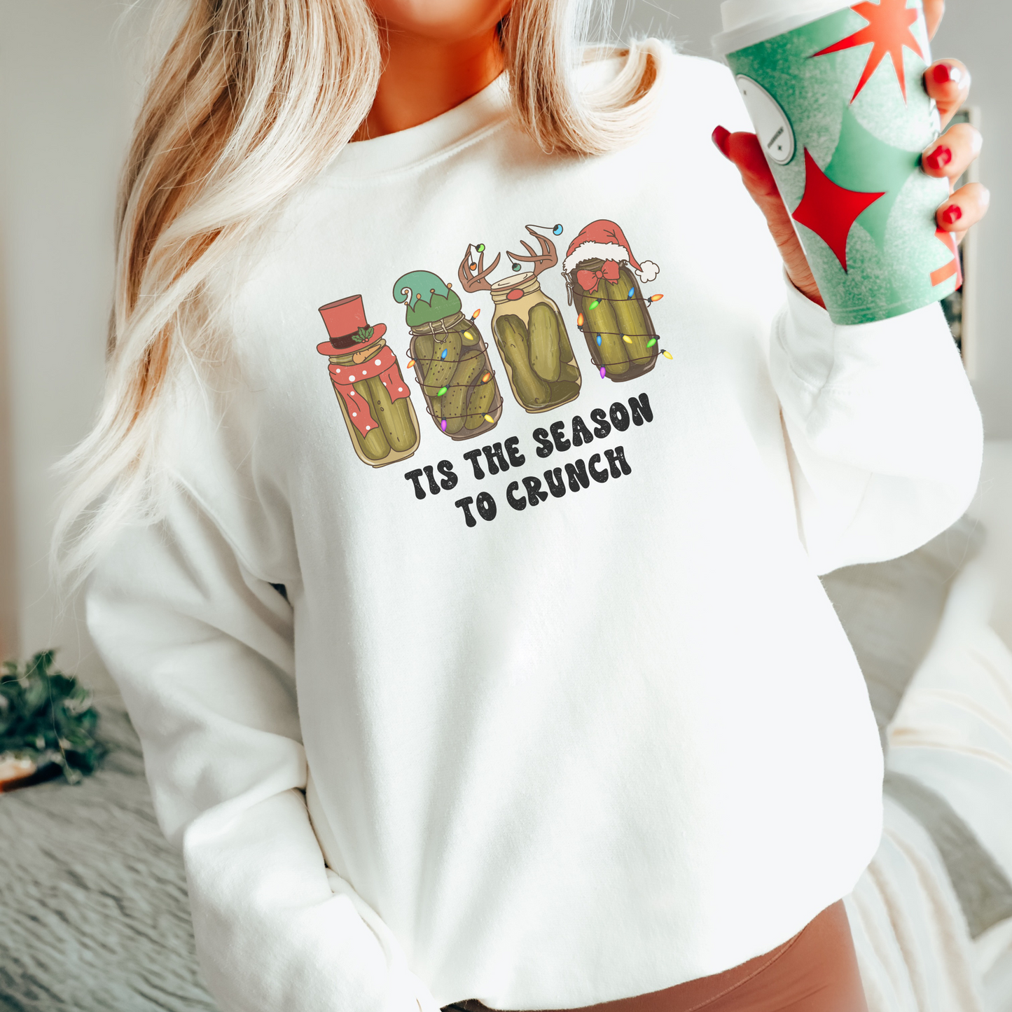 It’s The Season to Crunch, Christmas Pickle Crewneck Sweatshirt
