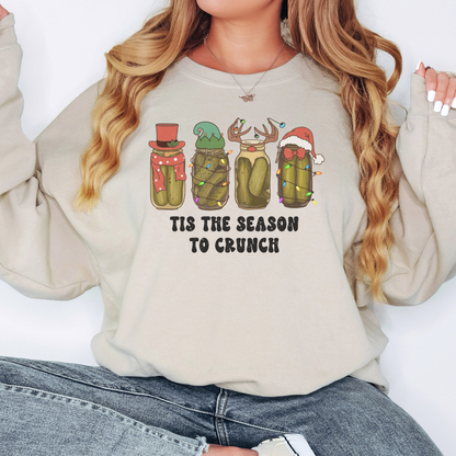 It’s The Season to Crunch, Christmas Pickle Crewneck Sweatshirt