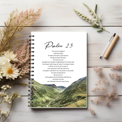Psalm 23 Christian Journal or Notebook. Diary Notes Spiral Notebook - Ruled Lined