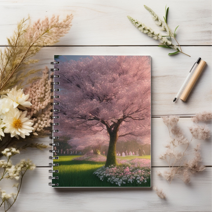 Beautiful Cherry Blossom Tree! Journal or Notebook. Minimalist, Notes Spiral Notebook - Ruled Line
