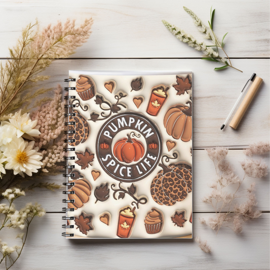 Pumpkin Spice Life! Journal or Notebook. Minimalist, Notes Spiral Notebook - Ruled Line