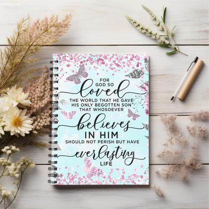 For God, so love the world Christian journal or Notebook. Notes Spiral Notebook - Ruled Line