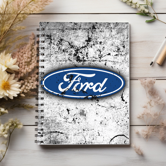 Ford Black white and blue Spiral Notebook - Ruled Line