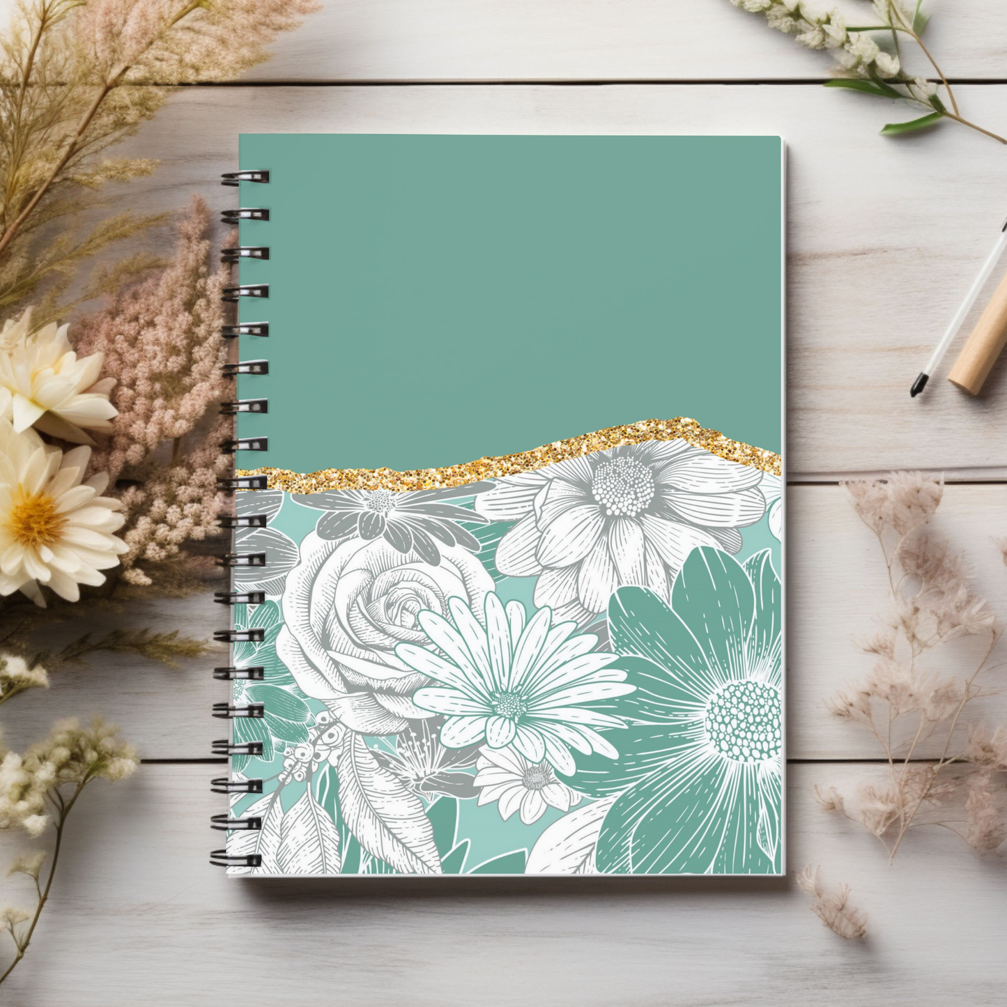 Gorgeous,  floral  journal or Notebook.  minimalist, Notes Spiral Notebook - Ruled Line