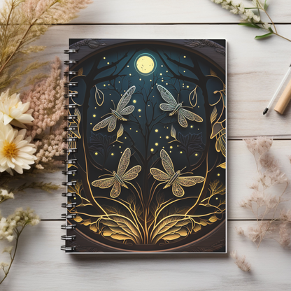 Black & Gold Butterfly Journal or Notebook. Minimalist, Notes Spiral Notebook - Ruled Line