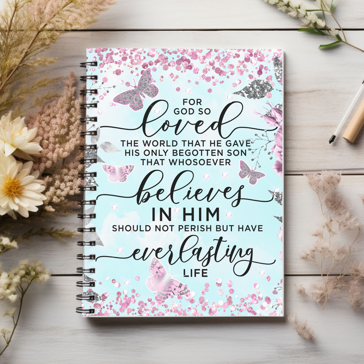 For God, so love the world Christian journal or Notebook. Notes Spiral Notebook - Ruled Line