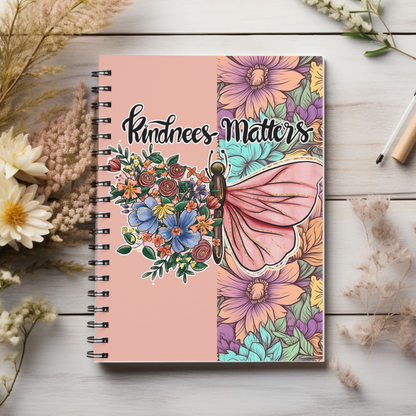 Kindness matters Butterfly Christian journal or Notebook. Notes Spiral Notebook - Ruled Line