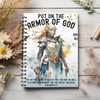 Put on the armor of God! Christian journal or Notebook. Notes Spiral Notebook - Ruled Line